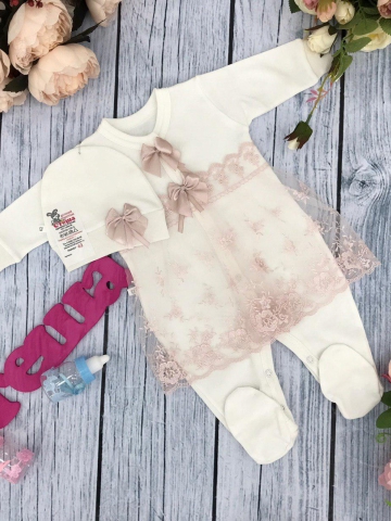 Купить оптом 258-П. Комбинезон с шапкой, хлопок 80% велюр 20% ПЭ, пудра в Нефтекумске